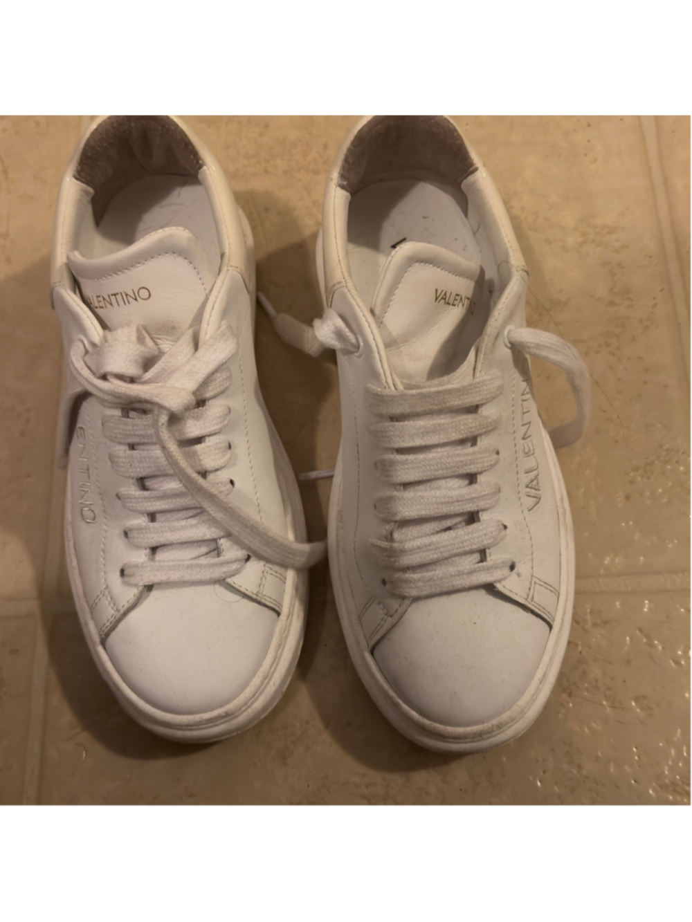 Women's Valentino White Leather Sneakers Size 9